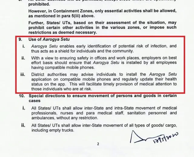17 मे रोजी केंद्रीय गृहमंत्रालयाने जारी केलेल्या नियमावलीत आरोग्य सेतू अॅपबद्दल हे सांगण्यात आलंय
