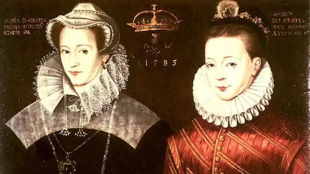 Двойной портрет Марии Стюарт с сыном Джеймсом, 1583 год.