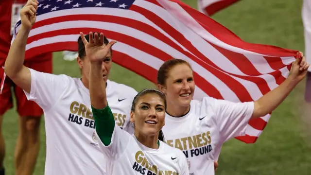 Hope Solo celebra el mundial de 2015.