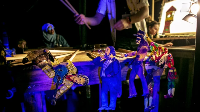 Puppets backstage at the Carthage International Puppet Arts Festival in Tunis, Tunisia - Tuesday 22 March 2022