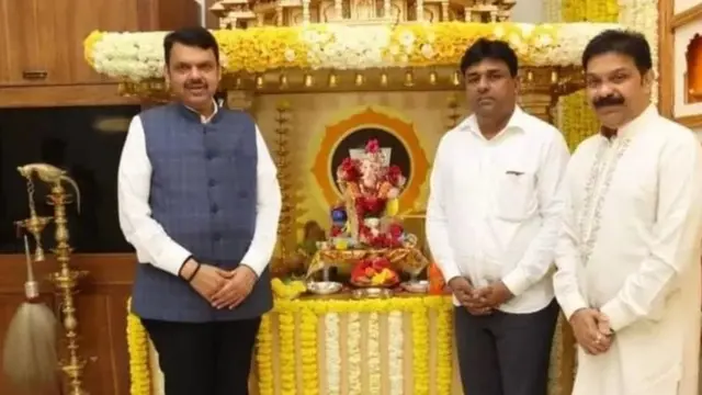 उपमुख्यमंत्री देवेंद्र फडणवीस, भाजपाचे उमेदवार मुरजी पटेल आणि आमदार प्रसाद लाड