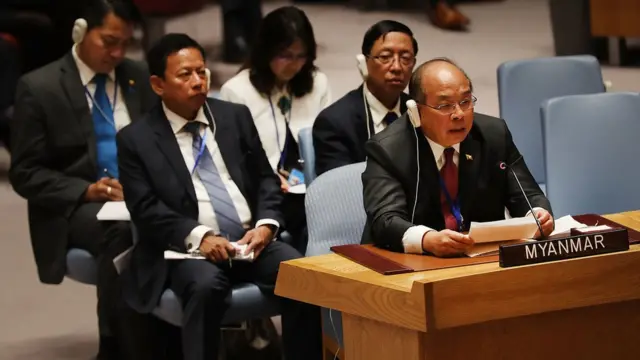 জাতিসংঘের অধিবেশনে রোহিঙ্গা সঙ্কট নিয়ে তাদের ব্রাখ্যা দিচ্ছেন মিয়ানমারের প্রতিনিধি