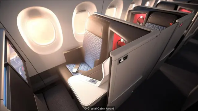 Parte interior de un avión.