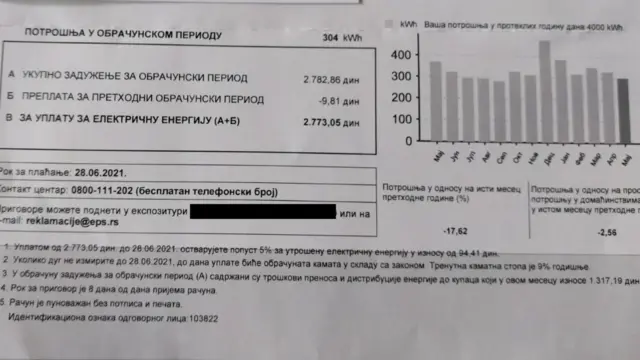 struja, račun za struju, račun za električnu energiju