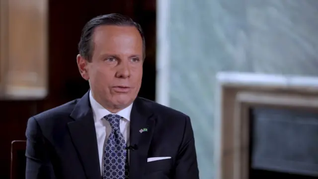 Governador João Doria durante entrevista à BBC News Brasil