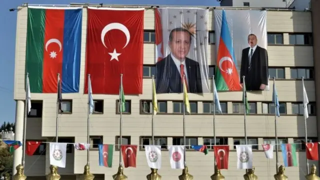 તુર્કી અને અઝરબૈજાનના ઝંડા