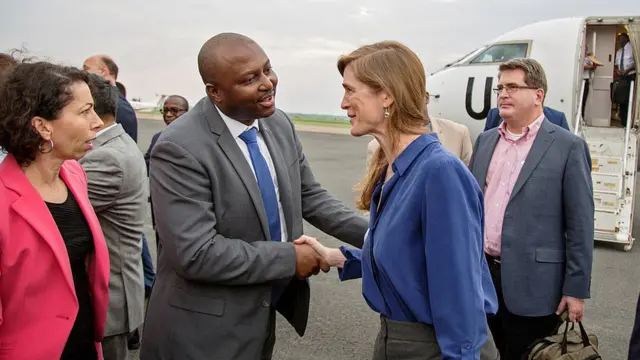 Albert Shingiro asuhuzanya na Samantha Power, wahoze aserukira Amerika muri Onu