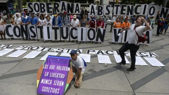 Manifestación de la oposición en Venezuela.