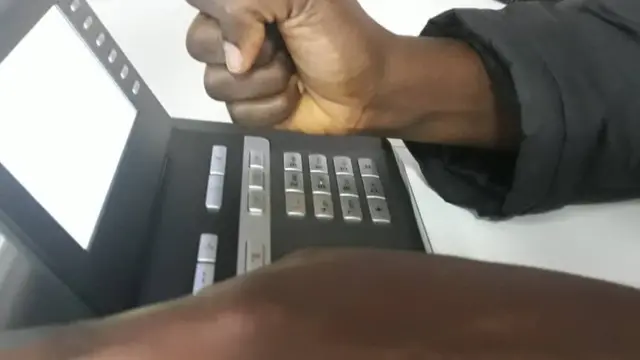 One BBC Pidgin tori pesin hold phone for hand to make call. Tuesday 03/12/19