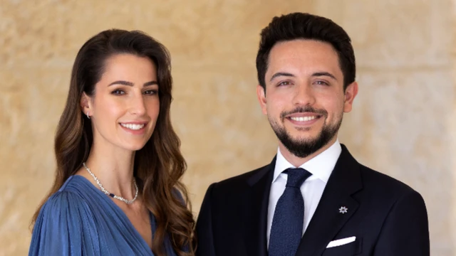 ولي العهد الأردني الأمير الحسين بن عبد الله الثاني وخطيبته الآنسة رجوة