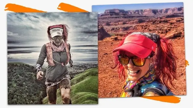 Catra corre na montanha e posa para foto no deserto