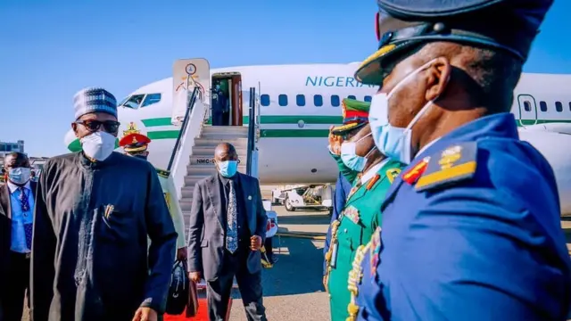 Buhari as e land New York