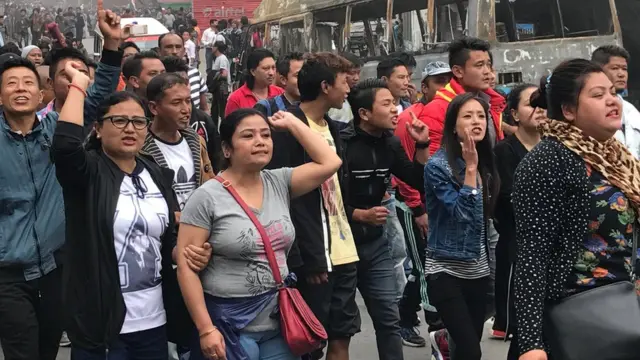 गोरखालैंड को लेकर प्रदर्शन