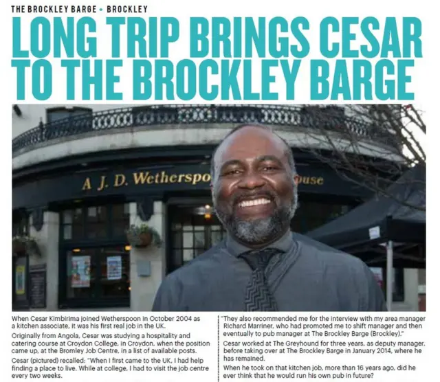 L'article de Wetherspoons sur César