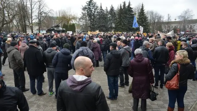 Акция протеста в городе Бобруйск, Белоруссия, 12 марта 2017 года