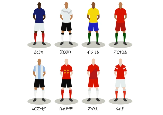 እተን ናብ ሸሞንተ ዝወረዳ ሃገራውያን ጋነታታት ፈረንሳ ጀርመን ብራዚል ፖርቱጓል ኣርጀንቲና ፖላንድ ቤልጅምን ሩስያን