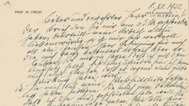 Carta para Einstein escrita por Freud
