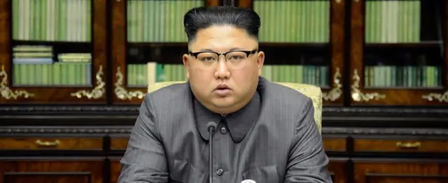 North Korea's leader Kim Jong Un makes a statement regarding U.S. President Donald Trump's speech at the U.N. general assembly, in this undated photo released by North Korea"s Korean Central News Agency (KCNA) in Pyongyang 22 September 2017.