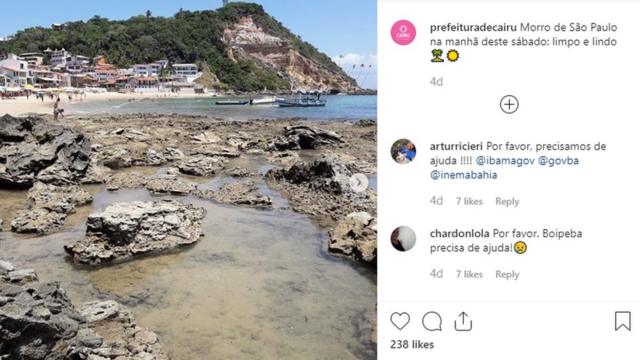 A Prefeitura de Cairu também afirmou nas redes sociais que o Morro de São Paulo está 'limpo'