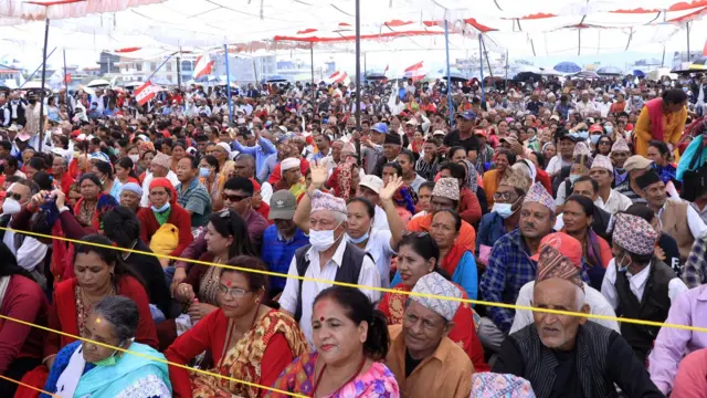 पोखरामा पाँचदलीय गठबन्धनले आयोजना गरेको चुनावी सभा