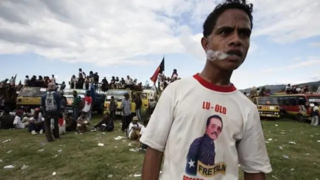 Man smoking in East Timor