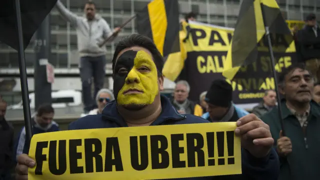 Protestas contra Uber en Argentina
