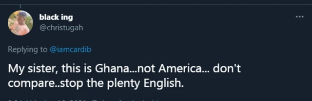 "Ghanaian actress Akuapem" [Cardi B and Akuapem Poloo]