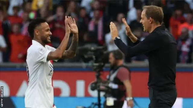 Thomas Tuchel with Neymar
