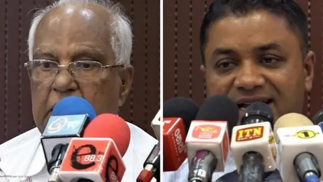 'සයිටම්' අධිපති වෛද්‍ය නෙවිල් ප්‍රනාන්දු(වමේ) මාධ්‍ය හමුවකට සහභාගී වූ අවස්ථාවක්