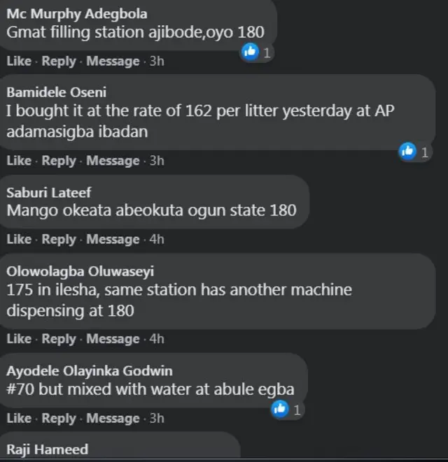 Fuel Hike: Iye tí epo bẹtiróò jẹ́ láwọn ìpínlẹ̀ Nàìjíríà