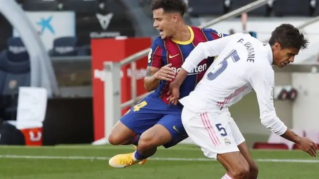 Philippe Coutinho of Barcelona versus Real Madrid