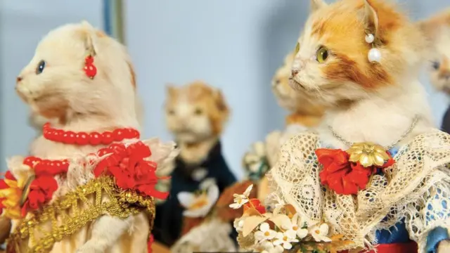 "Свадьба котят" работы Поттера - сложная композиция, которая стала центральным экспонатом в Музее патологической анатомии в городе Бруклине (США)