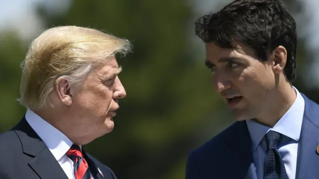 الرئيس الأمريكي، دونالد ترامب، ورئيس الوزراء الكندي، جاستن ترودو