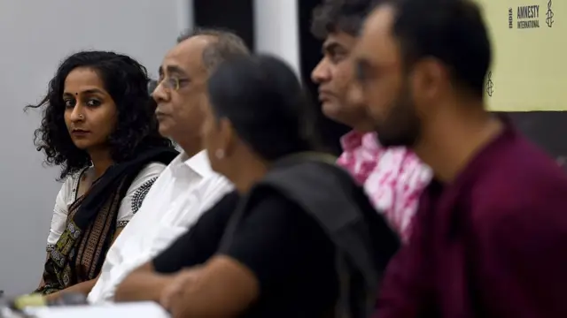 কাশ্মীর নিয়ে অ্যামনেস্টি ইন্ডিয়ার একটি সাংবাদিক সম্মেলন। ২০১৬