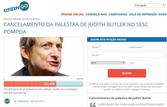 Petição do site CitizenGo