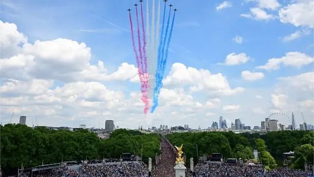 Авиационный парад с участием "Красных стрел"