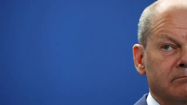 Thủ tướng Đức Olaf Scholz tham dự một tuyên bố chung tại Phủ Thủ tướng ở Berlin, Đức, ngày 12/7/2022