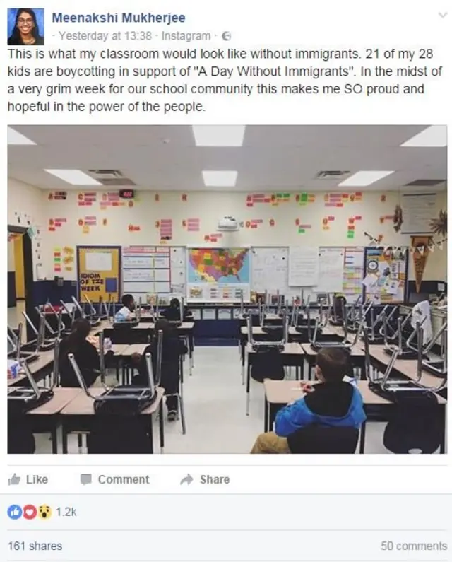 Öğretmenin Facebook gönderisi