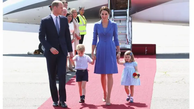 Герцог и герцогиня Кембриджские с детьми во время визита в Германию