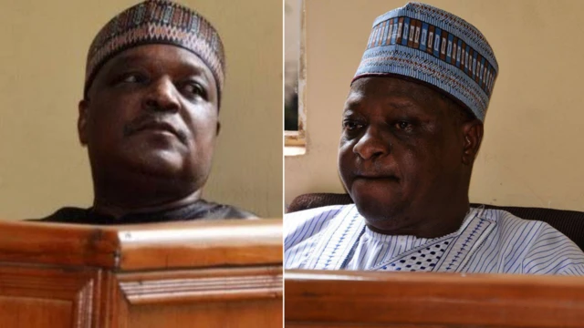 Jolly Nyame (left) and Joshua Dariye (right), bott of dem na former govnores