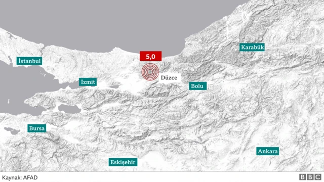 Düzce'yi gösteren harita