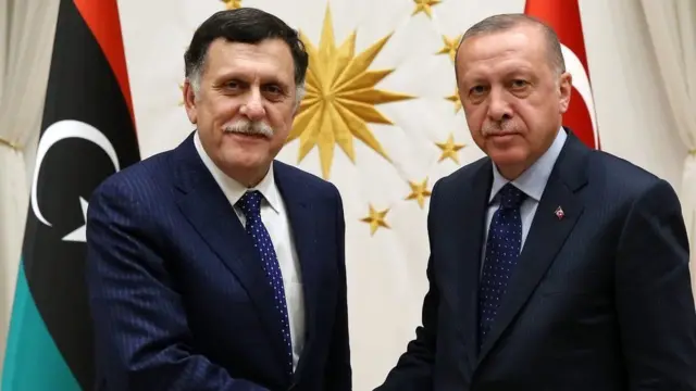 رجب طيب اردوغان وفايز السراج