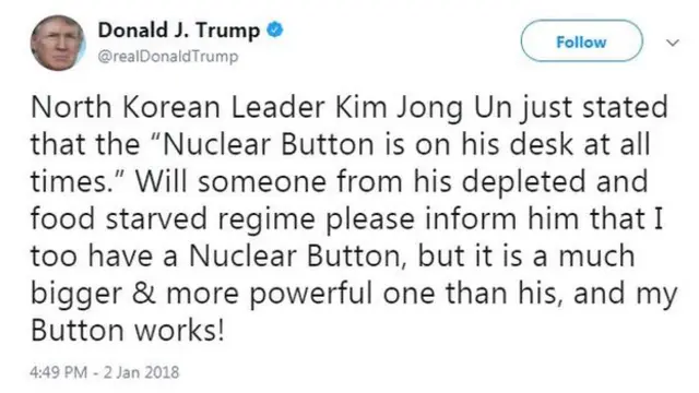 Donald Trump answer back Kim Jong-Un