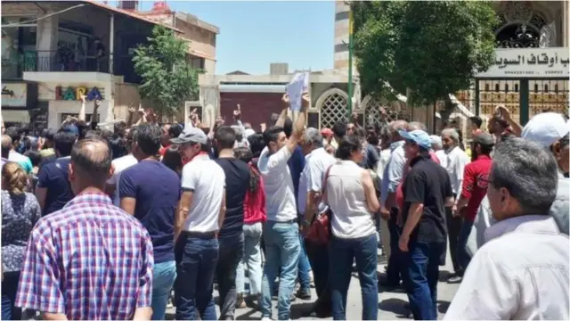 সিরিয়ার সুবেইদা শহরে বিক্ষোভ