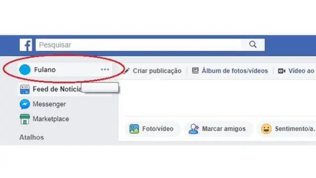 Capturano betanotelano betanoconfigurações do Facebook