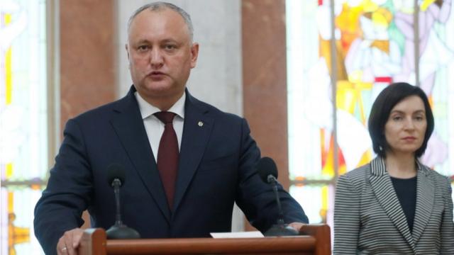 Президент Ігор Додон і прем'єр-міністр Молдови Майя Санду