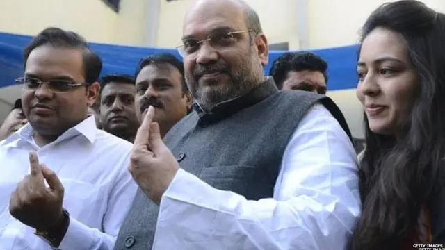 Amit Shah with son and daughter-in-law