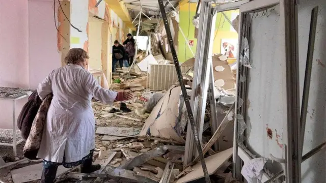 Aftermath of airstrike on Maternity Hospital, Mariupol, Ukraine - 09 Mar 2022