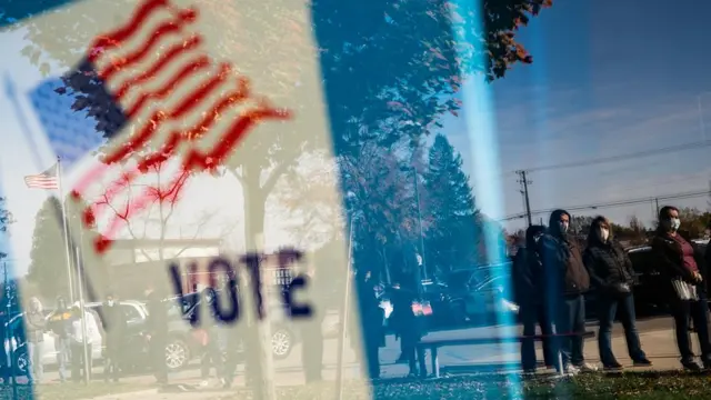 Fila para votar en EE.UU.