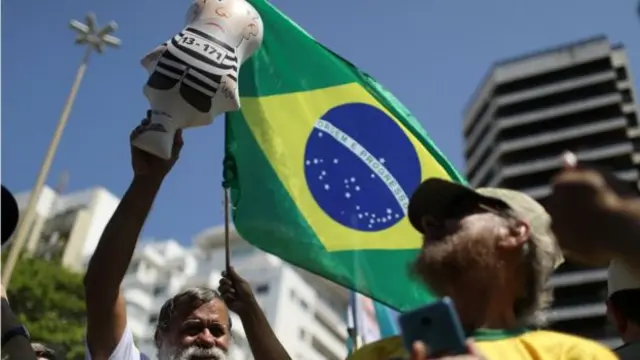 Protesto pró-Bolsonaro antes das eleições